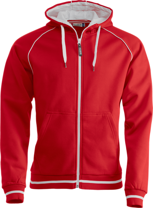 Clique - Gerry Zip Hoody - Rouge & blanc