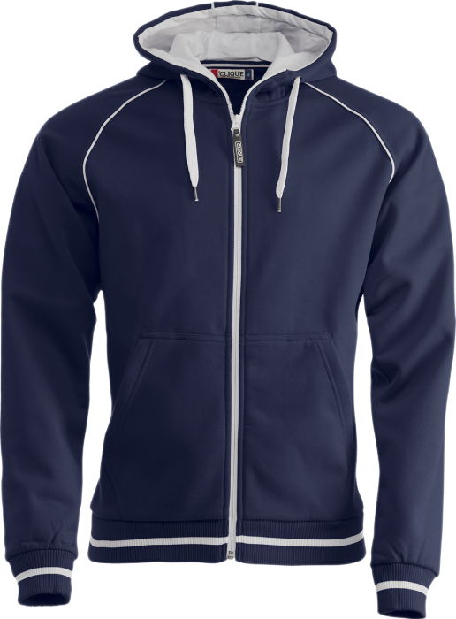 Clique - Gerry Zip Hoody - Dark Navy & blanco