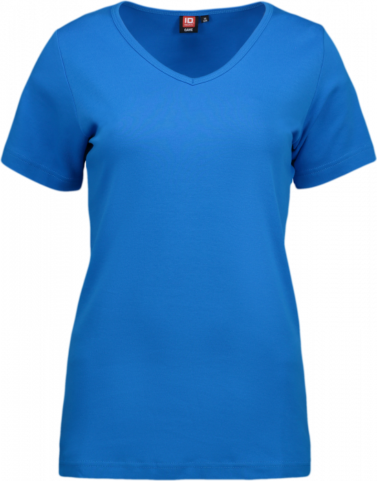 ID - Ladies' Interlock T-Shirt V-Neck - Turchese