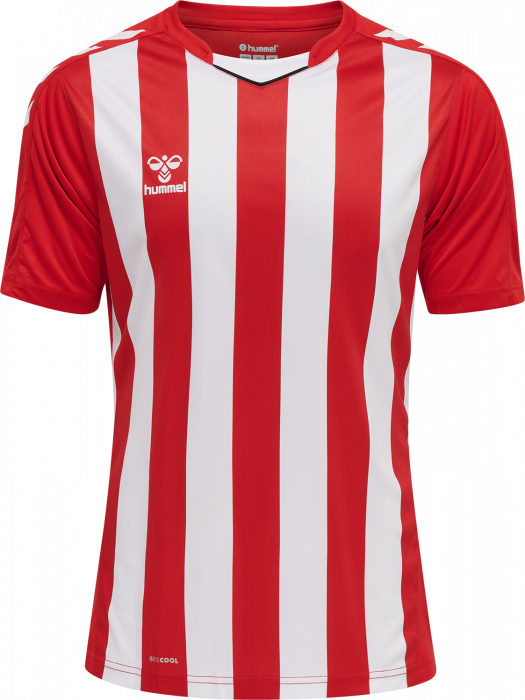 Hummel - Core Xk Striped Jersey - True Red & vit