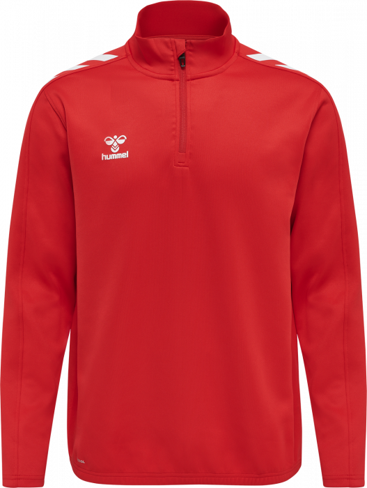 Hummel - Core Xk Half Zip Trøje - True Red & hvid