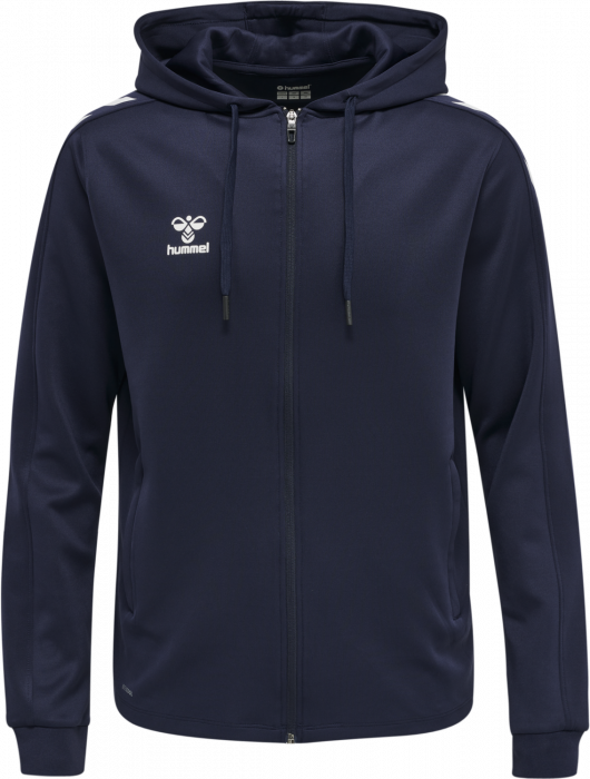 Hummel - Core Xk Poly Hoodie With Zipper - Marine & vit