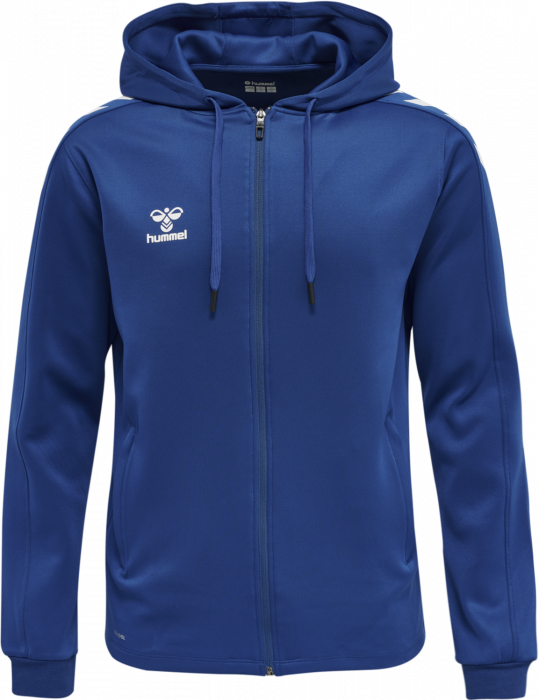 Hummel - Core Xk Poly Hoodie With Zipper - True Blue & branco