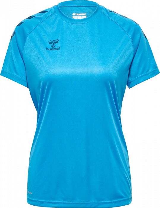 Hummel - Core Xk Poly T-Shirt Women - Blue danube & schwarz