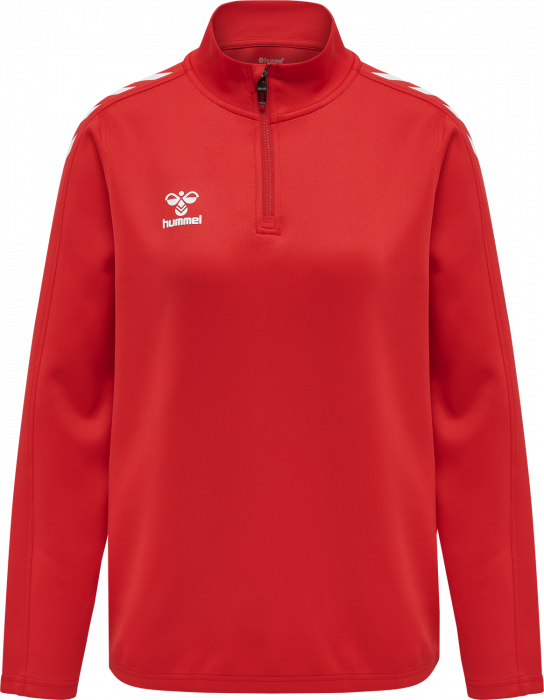 Hummel - Core Xk Half Zip Sweater Women - True Red & biały