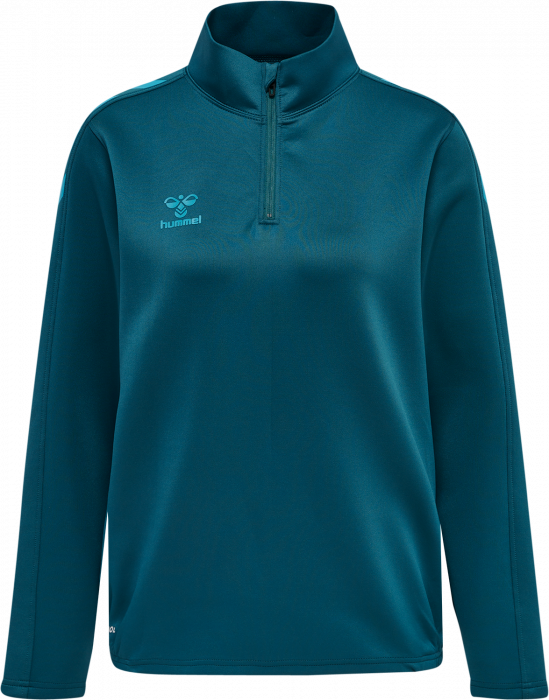 Hummel - Core Xk Half Zip Trøje Women - Blue coral & deep lake