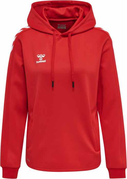 Hummel - Core Xk Poly Hoodie Women - True Red & bianco