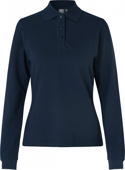 ID - Long-Sleeved Polo Shirt Stretch Woman - Marinho