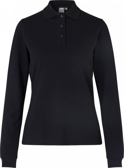 ID - Long-Sleeved Polo Shirt Stretch Woman - Nero