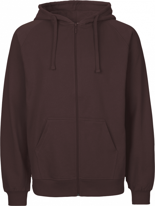 Neutral - Organic Cotton Hoodie With Full Zip Men - Brown