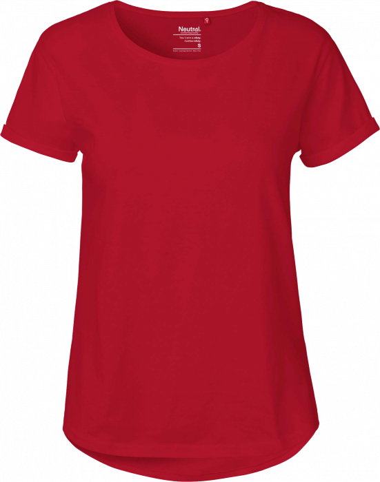 Neutral - Økologisk Roll Up Sleeve T-Shirt Dame - Rød