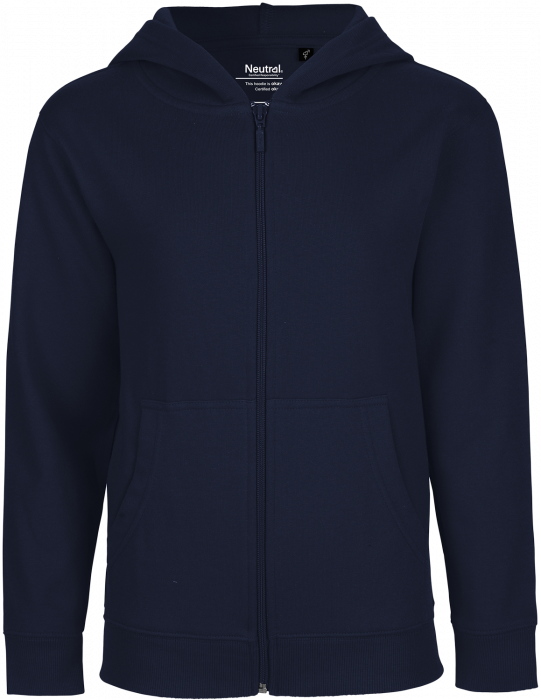 Neutral - Organic Cotton Hoodie With Full Zip Youth - Marinho