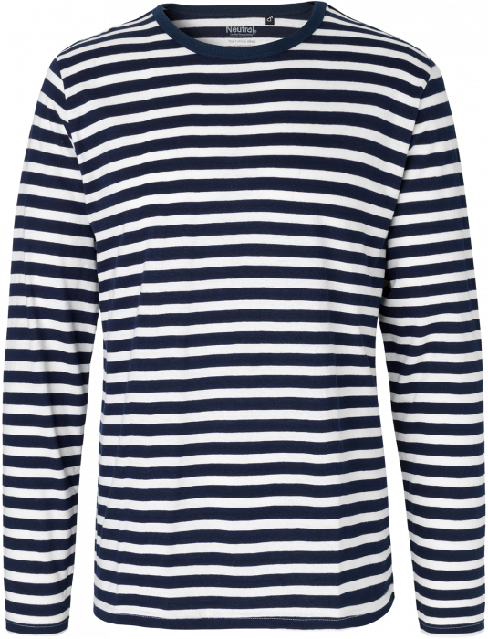 Neutral - Organic Long Sleeve Cotton Stripe - Granat & white