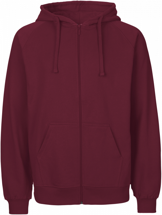 Neutral - Organic Cotton Hoodie With Full Zip Men - Bordeaux