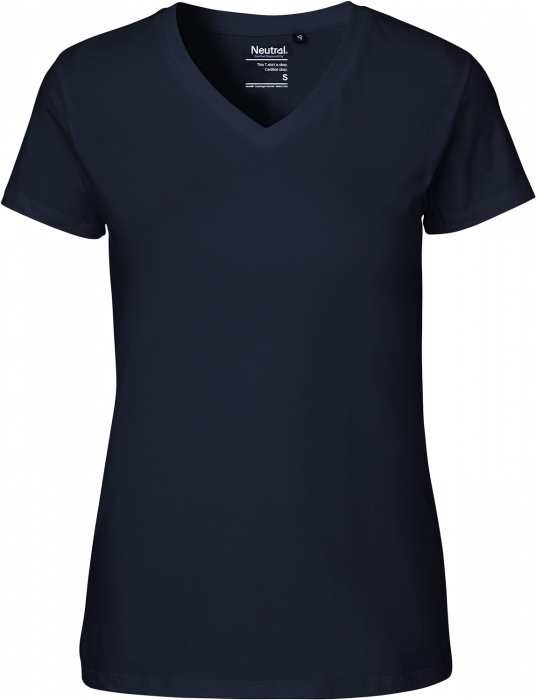 Neutral - Organic Cotton Tee W. V-Neck Women - Marine