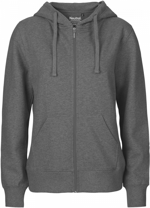 Neutral - Organic Cotton Hoodie With Full Zip Women - Dark Heather