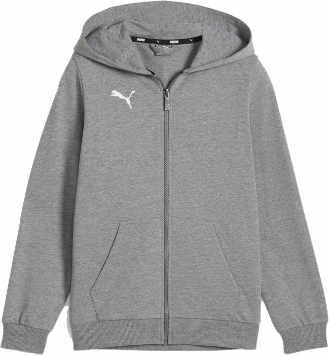 Puma - Teamgoal Casual Zip Hoodie Kids - Grey Heather & biały