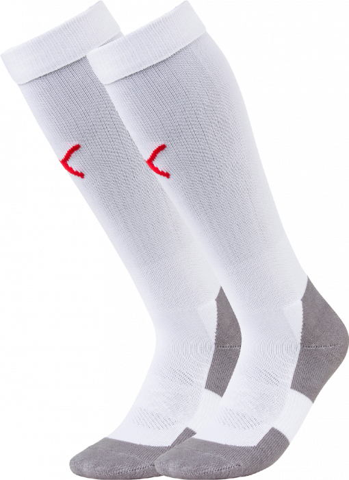 Puma - Teamliga Core Sock - Branco & vermelho